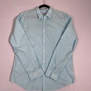 Calvin Klein Mens Slim Fit Infinite Cool Non Iron Dress‎ Shirt Blue L